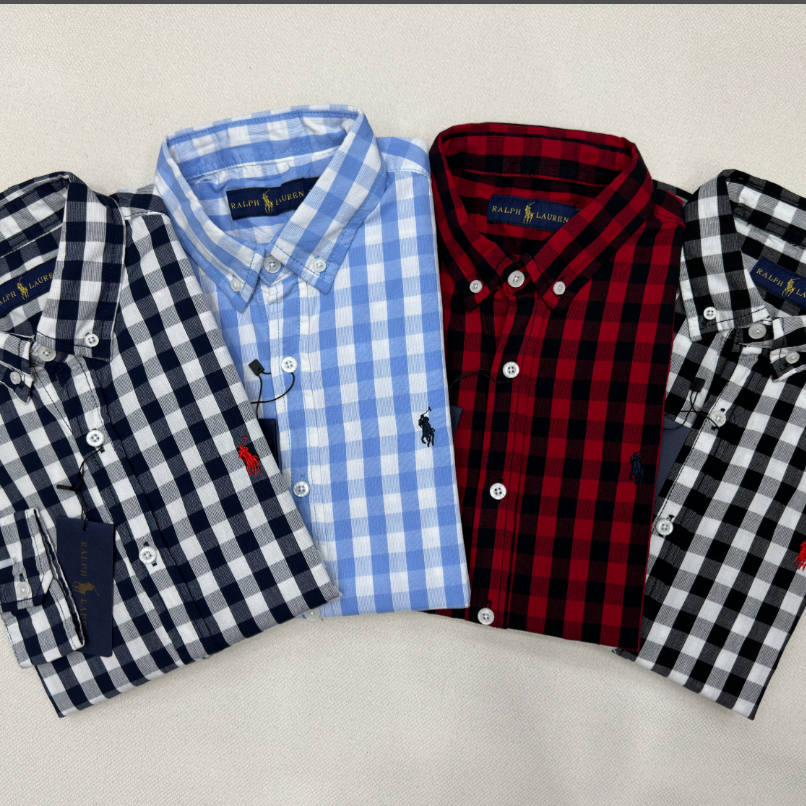 Ralph Lauren Cotton Plaid Long Sleeve Shirt