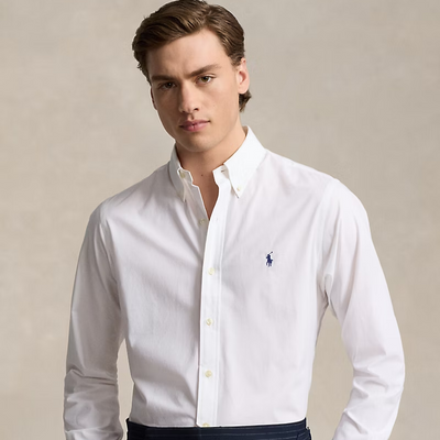 Ralph Lauren (cotton) lapel long-sleeved shirt