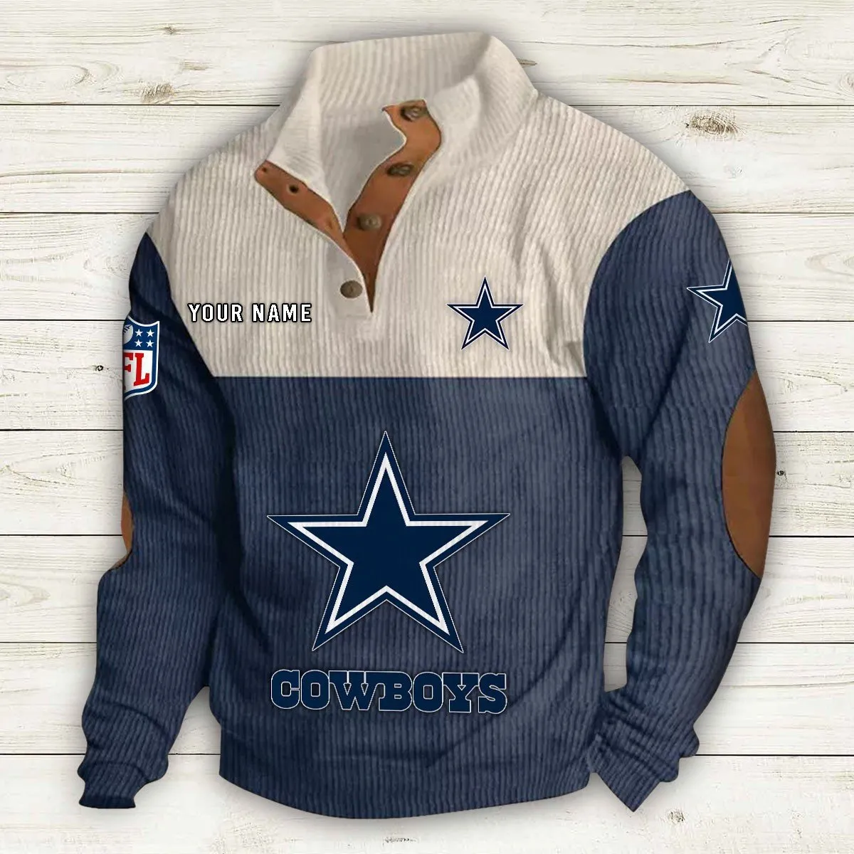 Men's Dallas Cowboys Vintage Stand Collar Sweatshirt