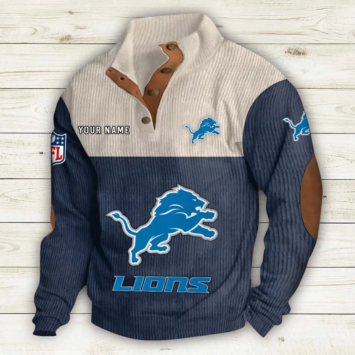 Men's Detroit Lions Vintage Stand Collar Sweatshirt