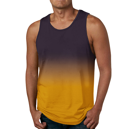 2024 New Gradient Color 3D Printed Tank Top T-Shirt for Men