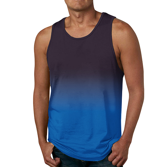 2024 New Gradient Color 3D Printed Tank Top T-Shirt for Men