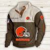 Men's Cleveland Browns Vintage Stand Collar Sweatshirt