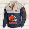 Men's Cleveland Browns Vintage Stand Collar Sweatshirt