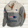 Men's New England Patriots Vintage Stand Collar Sweatshirt