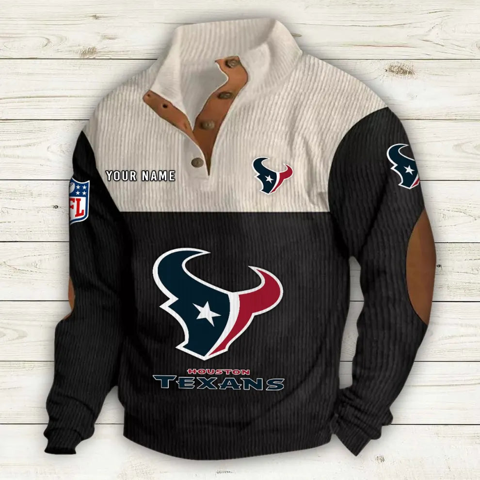 Men's Houston Texans Vintage Stand Collar Sweatshirt