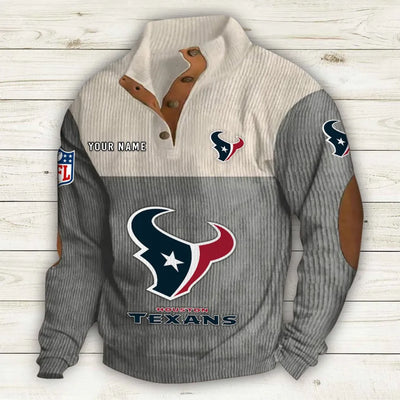 Men's Houston Texans Vintage Stand Collar Sweatshirt