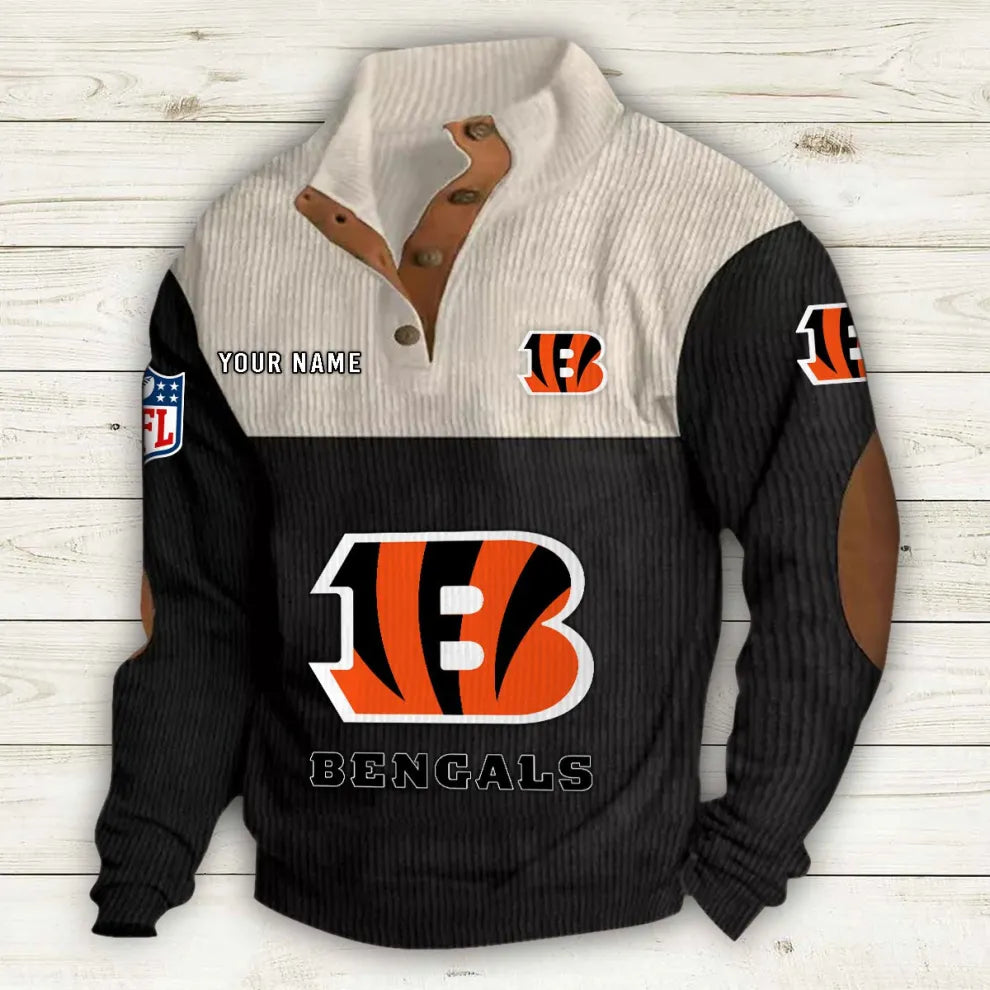 Men's Cincinnati Bengals Vintage Stand Collar Sweatshirt