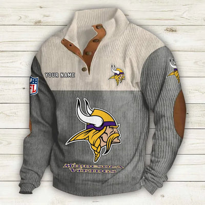 Men's Minnesota Vikings Vintage Stand Collar Sweatshirt