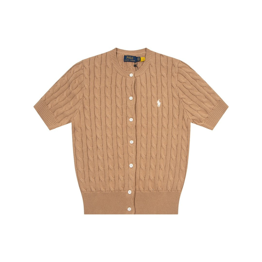Ralph Lauren Embroidered 11-Color Button-Down Short Sleeve Cardigan