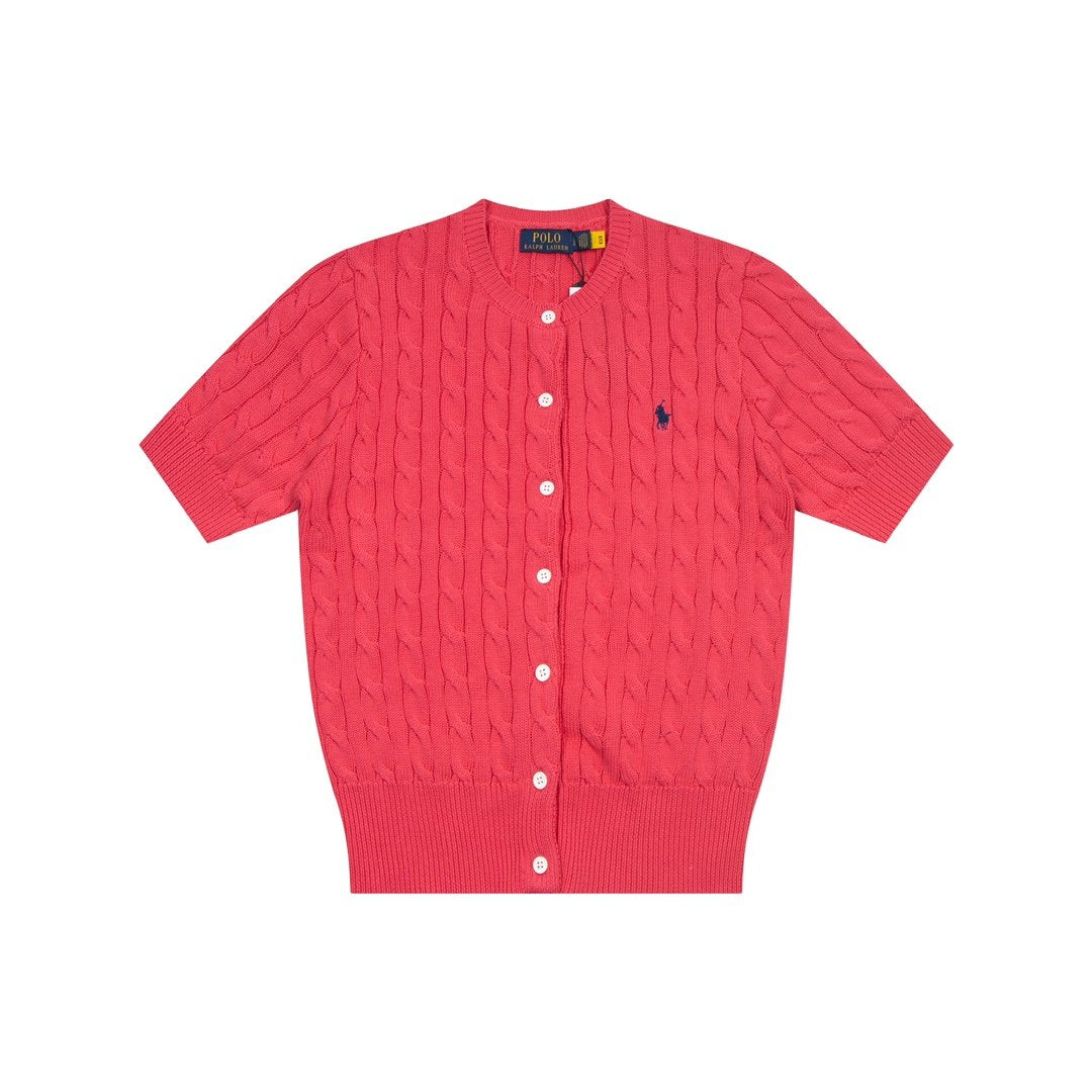 Ralph Lauren Embroidered 11-Color Button-Down Short Sleeve Cardigan
